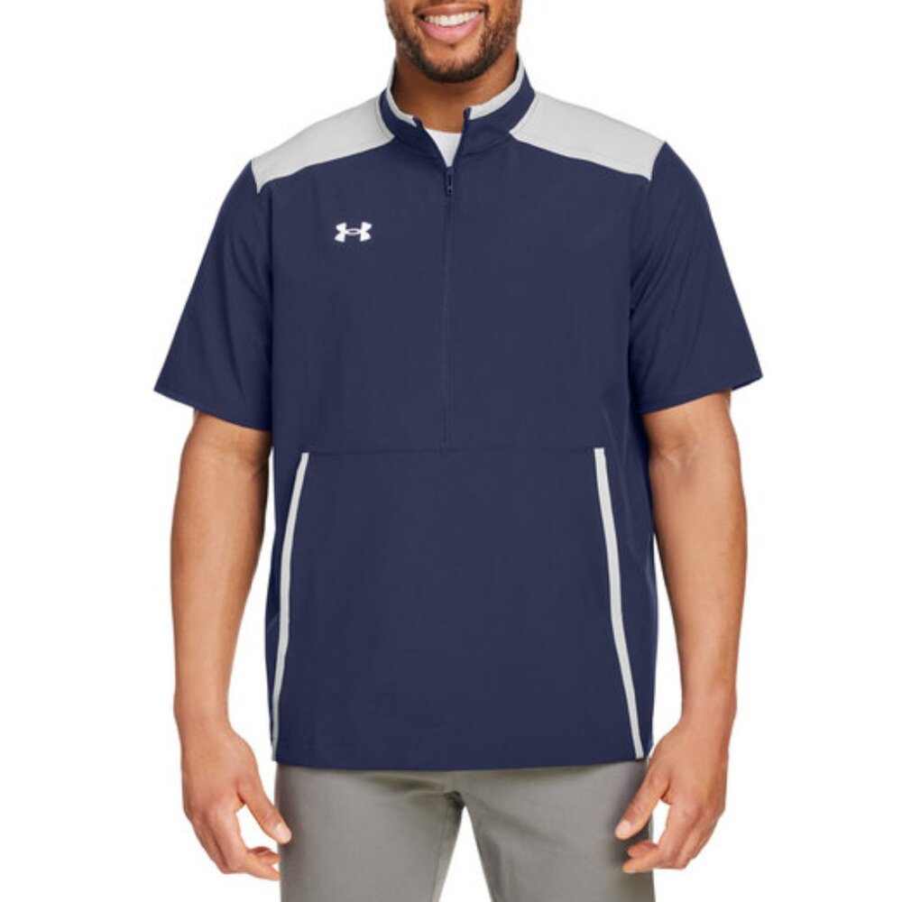 Under Armour Men's Navy Blue Motivate 3.0 Short Sleeve Half-Zip Cage Jacket